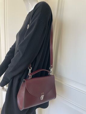 The Cambridge Satchel Company Burgundy Leather Satchel, Personalized CZ